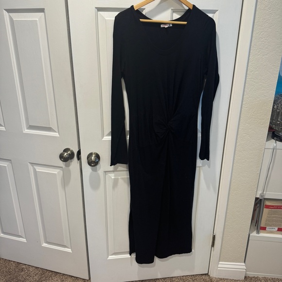 Sundry Black Maxi Dress with Slit - Picture 2 of 8